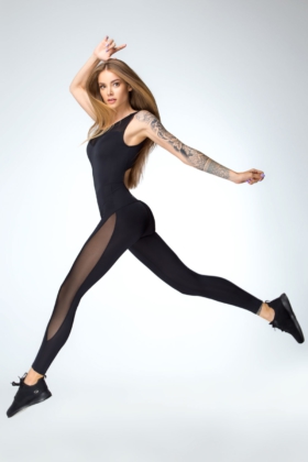 Спортивный комбинезон Sexy Black DF - женская спортивная одежда Designed For Fitness