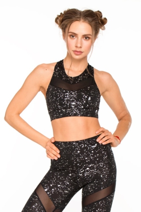 Спортивний топ Bra Stardust Silver DF - женская спортивная одежда Designed For Fitness