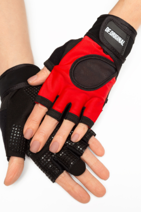 Жіночі рукавички для фітнесу DF Original Red для фитнеса (Червоні)