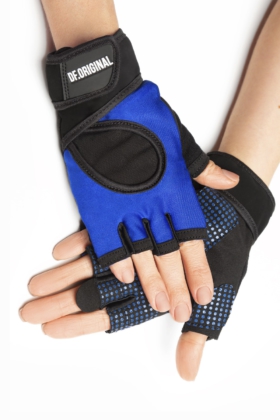 Женские перчатки для фитнеса DF Original Blue - женская спортивная одежда Designed For Fitness